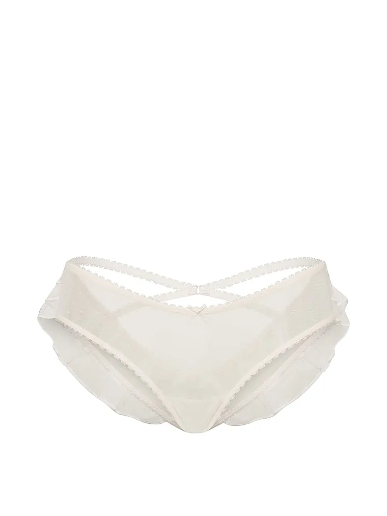 Дразнящие свадебные трусики с открытой спиной и пикантным дизайном Victoria'S Secret, Ruffle Coconut White — фото 3