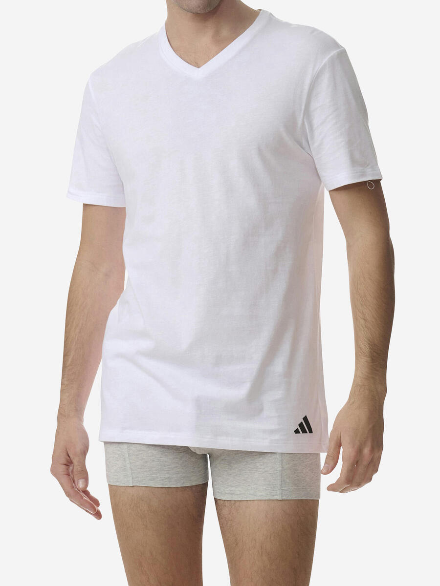 ADIDAS Мужская дышащая тренировочная футболка - Active Core Cotton, белая — фото 3