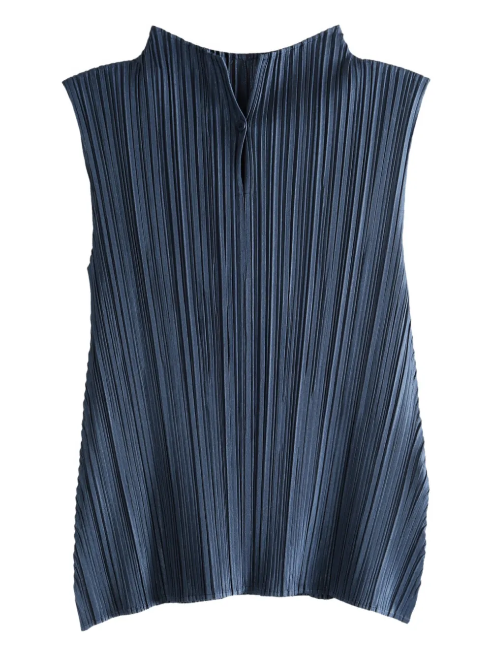 

Плиссированный топ с воротником-воронкой Pleats Please Issey Miyake, синий