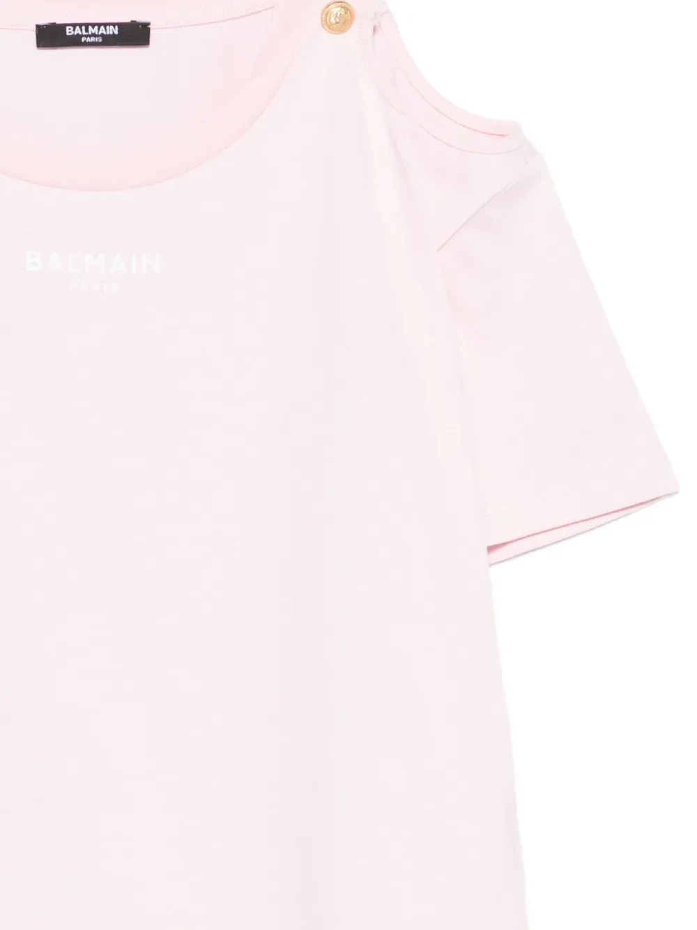 Футболка с вырезами и пуговицами Balmain Kids, розовый — фото 3