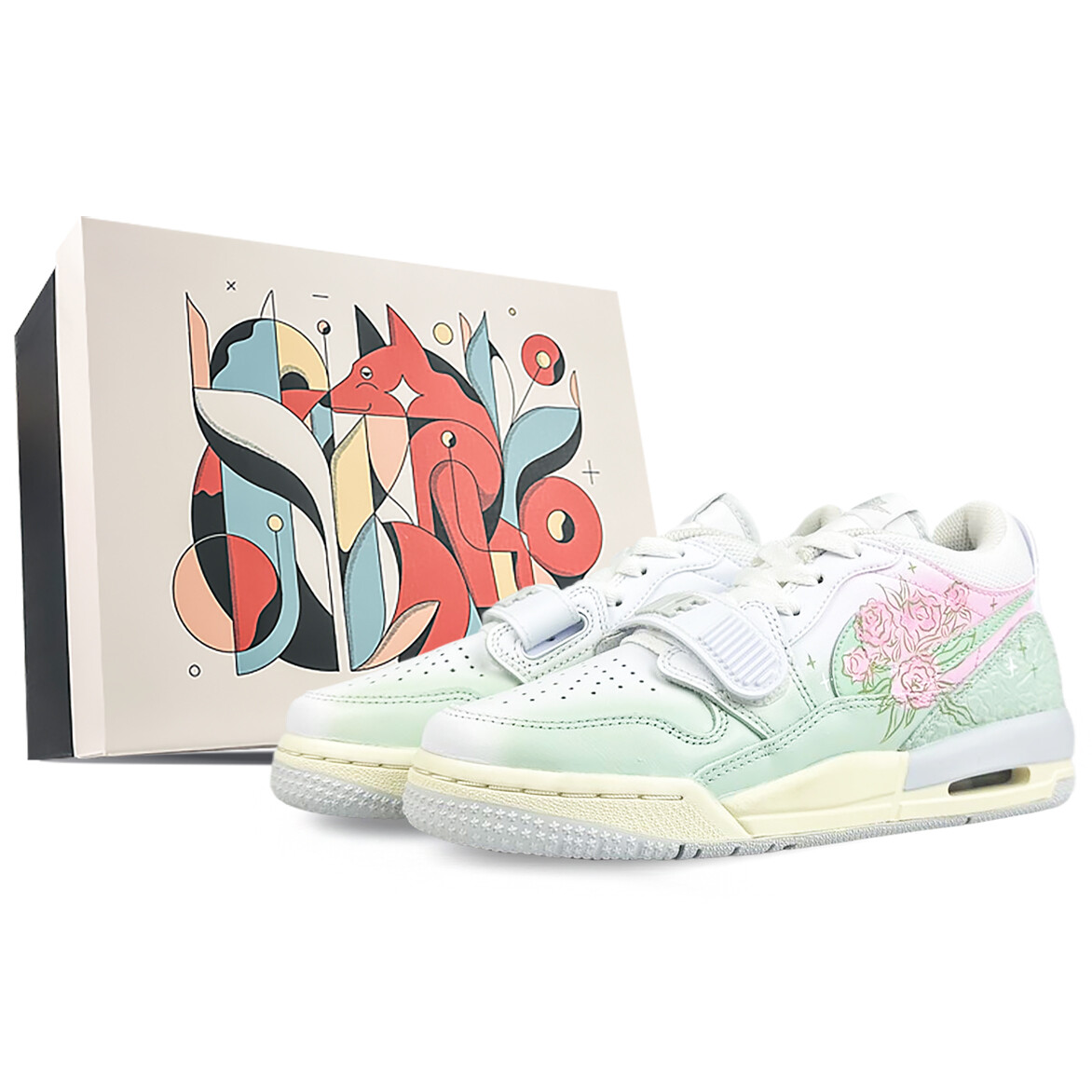 Кроссовки Jordan Legacy 312 Vintage Basketball Shoes Women's Low-top White/Green, зеленый