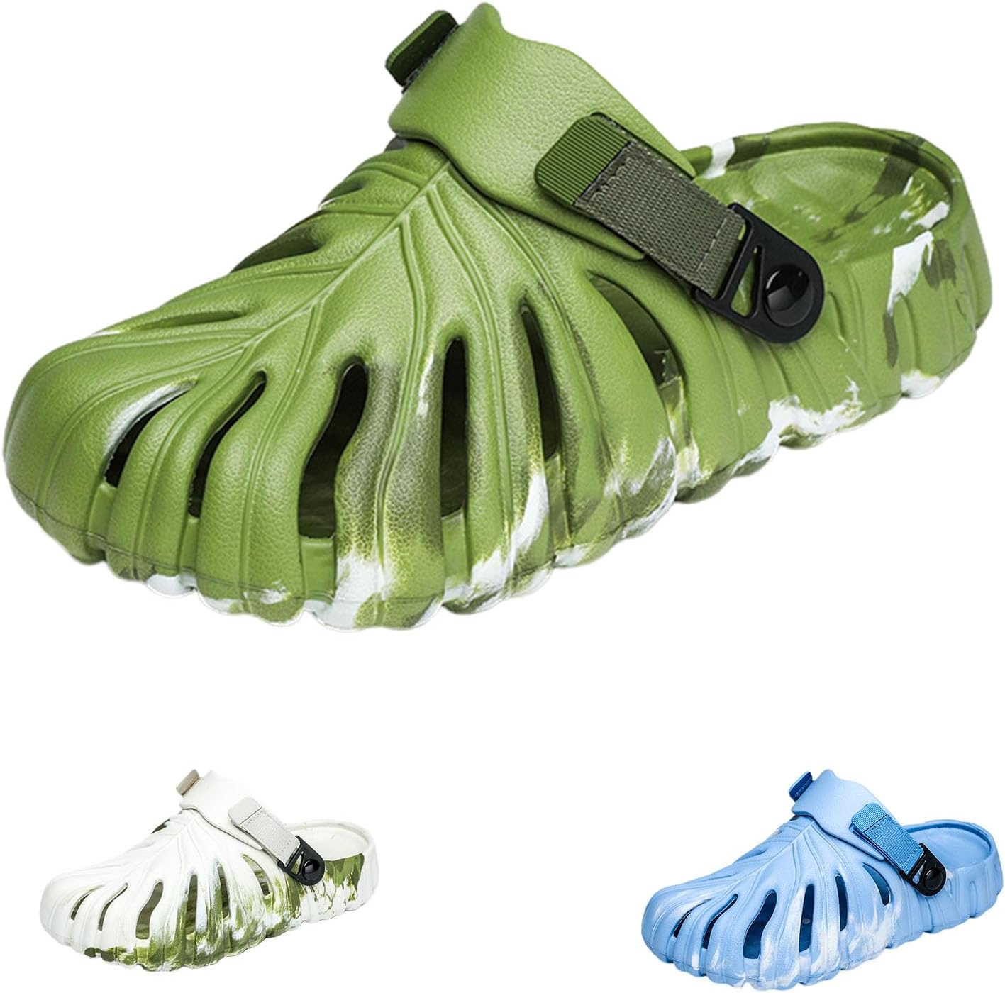 

Тапочки «Монстера» для женщин и мужчин, тапочки с толстой подошвой и мягкой подушкой, нескользящие, быстросохнущие, из ЭВА, для пляжа и душа Imtosec, зеленый