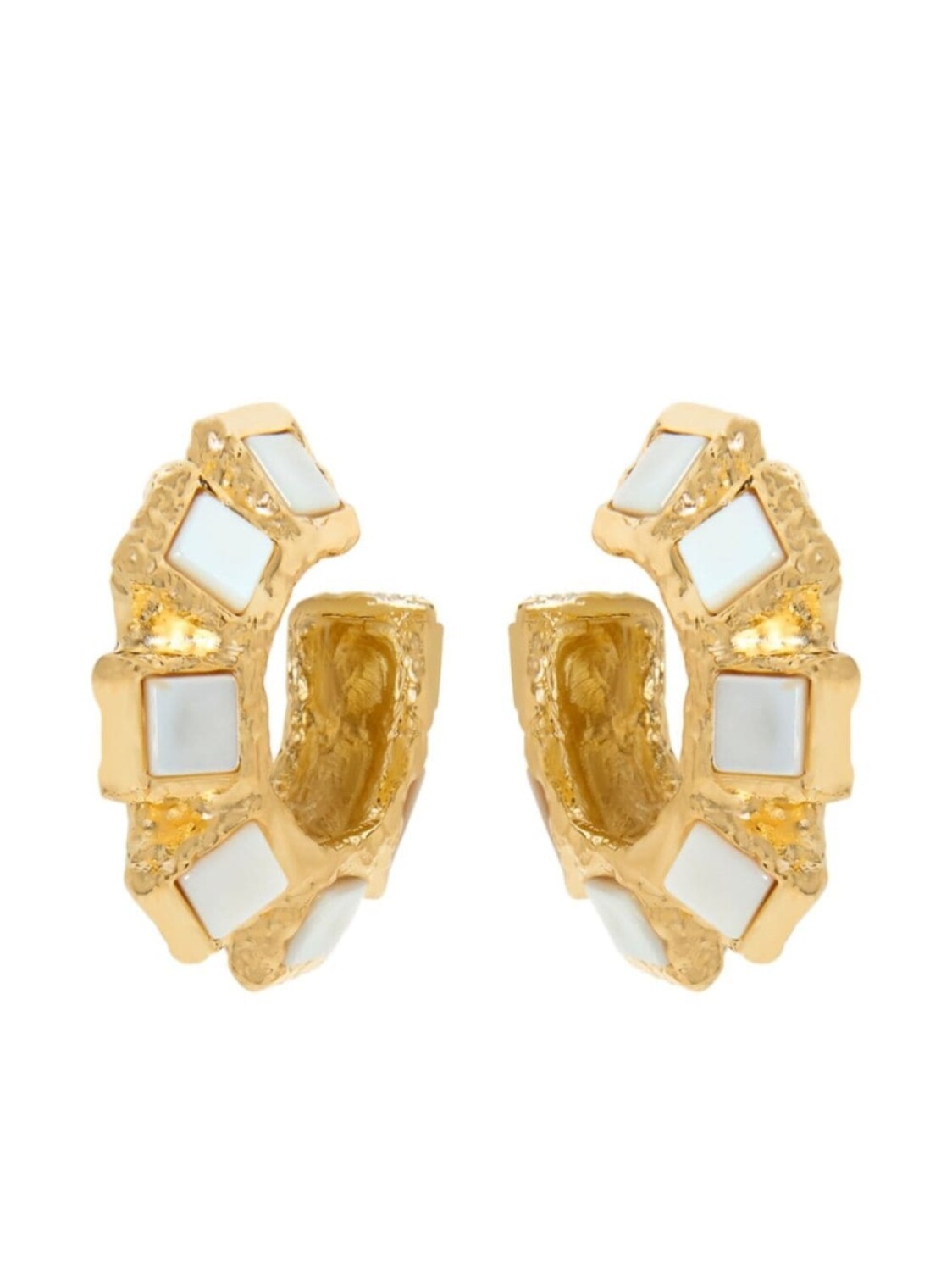 

Серьги-кольца с квадратным камнем Oscar de la Renta, золотой