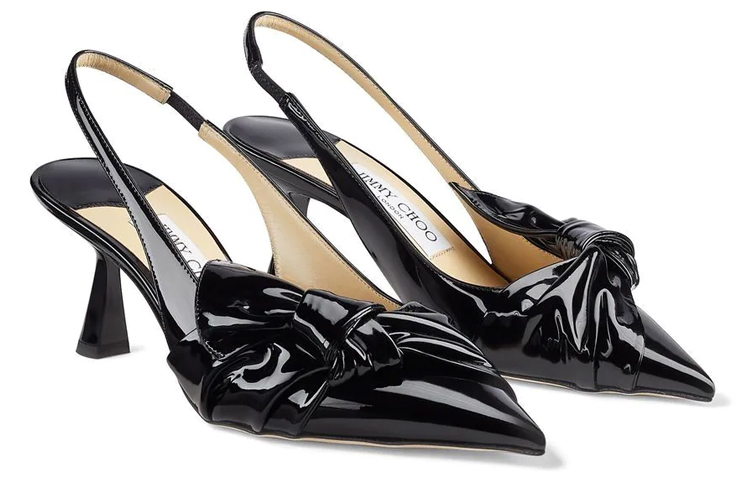 Каблук-катушка Высокие каблуки 6,5 см Женские Черные Jimmy Choo