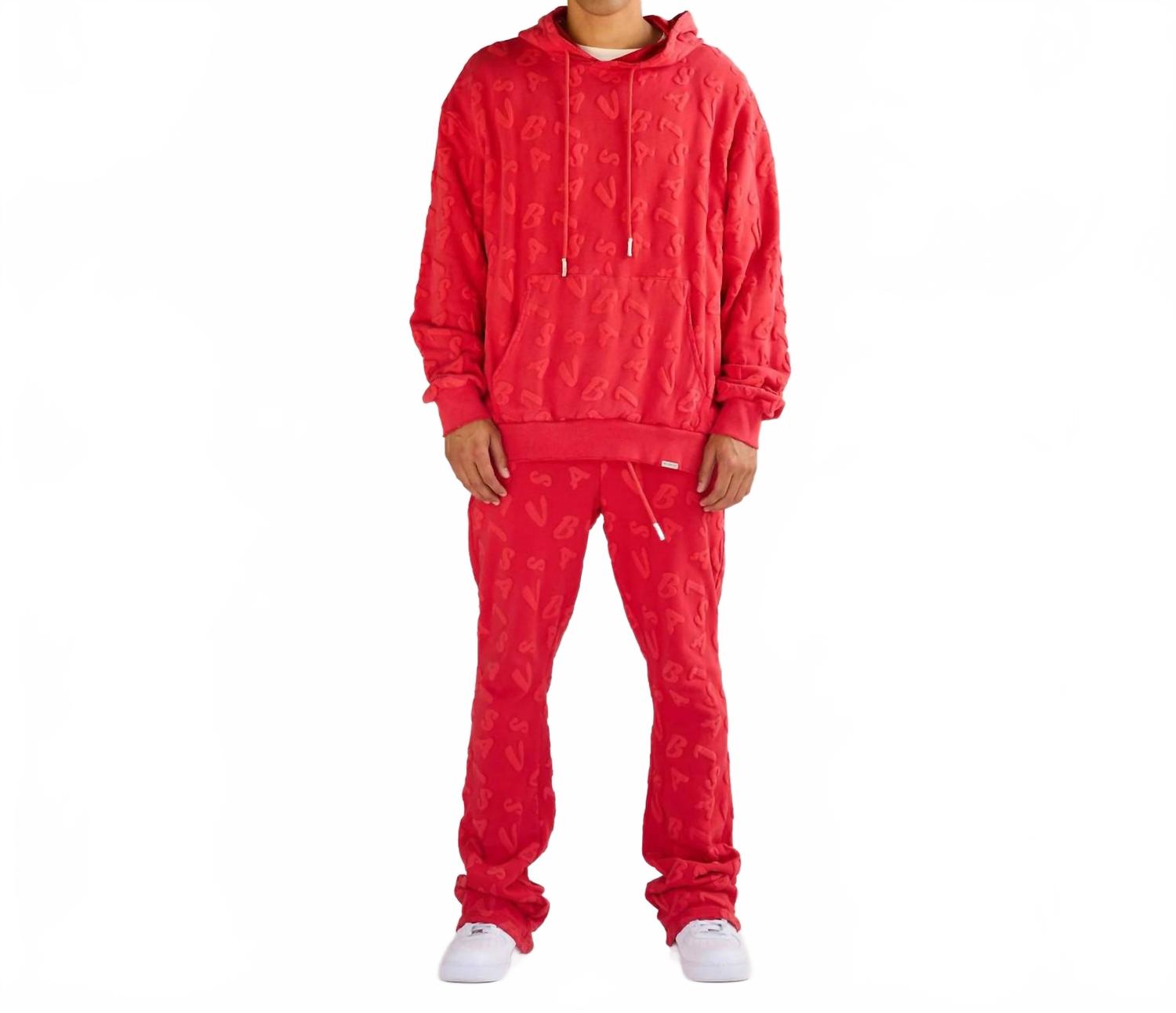 

Комплект Pulse Fleece: худи и брюки в винтажном красном VALABASAS