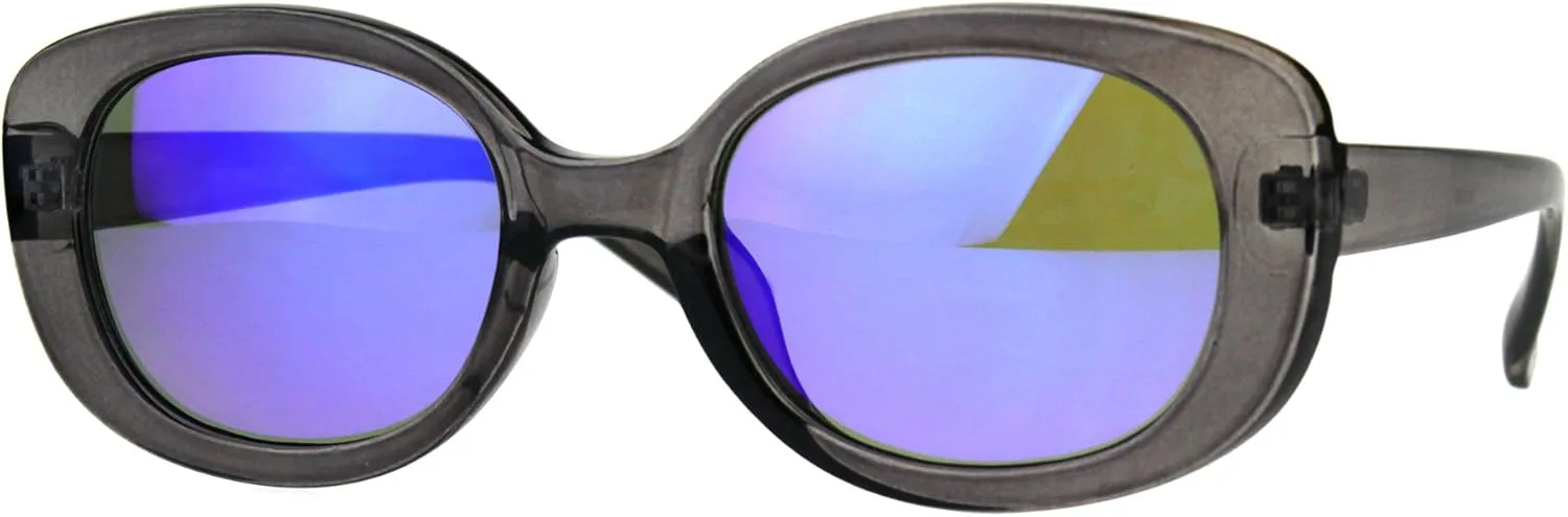 

Овальные и прямоугольные солнцезащитные очки в винтажном стиле ретро для женщин, зеркальные линзы, защита от УФ-излучения UV 400 PASTL, Slate (Blue Purple Mirror)