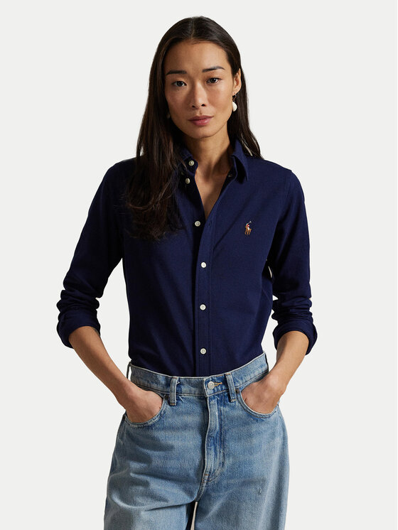 

Рубашка облегающего кроя 211924258016 Polo Ralph Lauren, синий