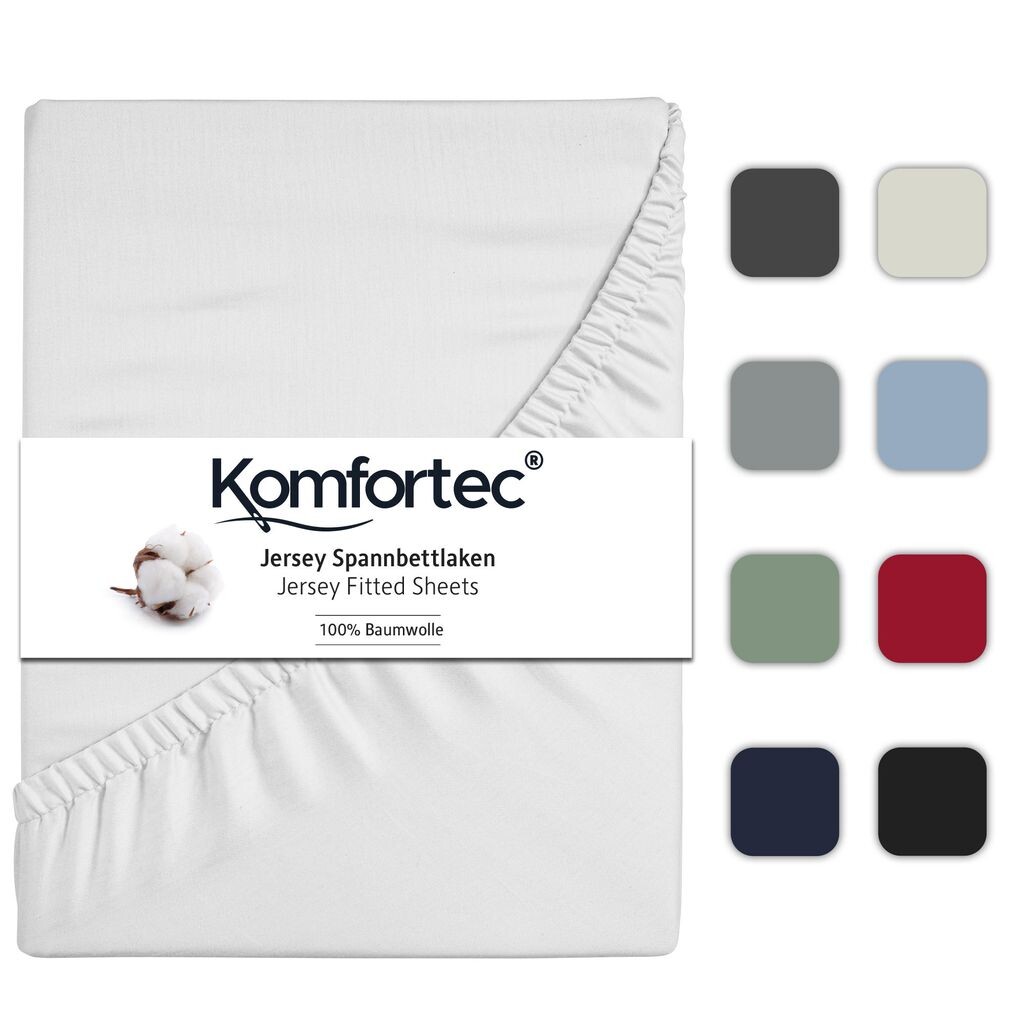 

Простыня трикотажная Komfortec 160х200 см, 100% хлопок, белая, Белый, Простыня трикотажная Komfortec 160х200 см, 100% хлопок, белая