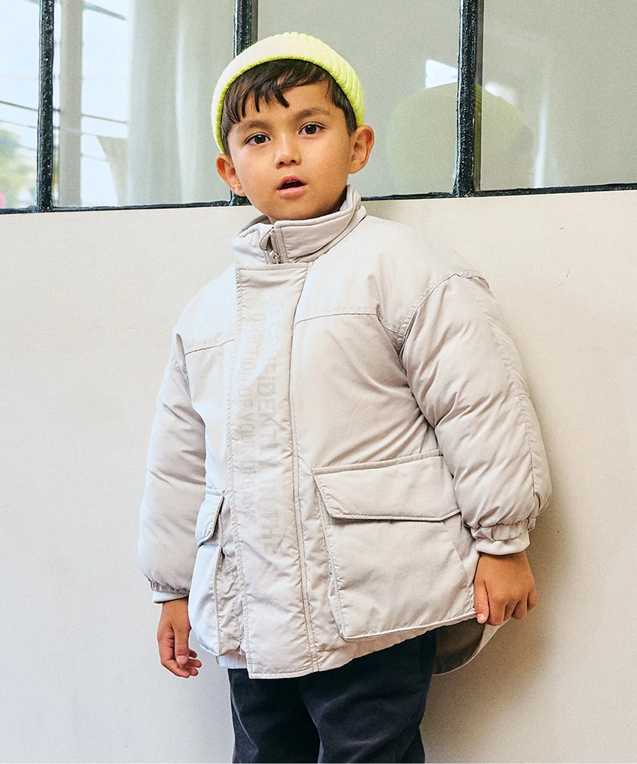 Куртка детская стёганая F.O.KIDS, светлый серый