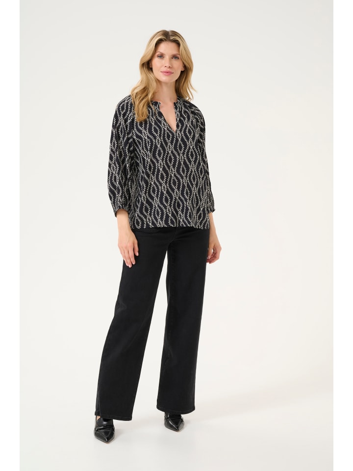 

Блузка Kaffe, цвет black/chalk print