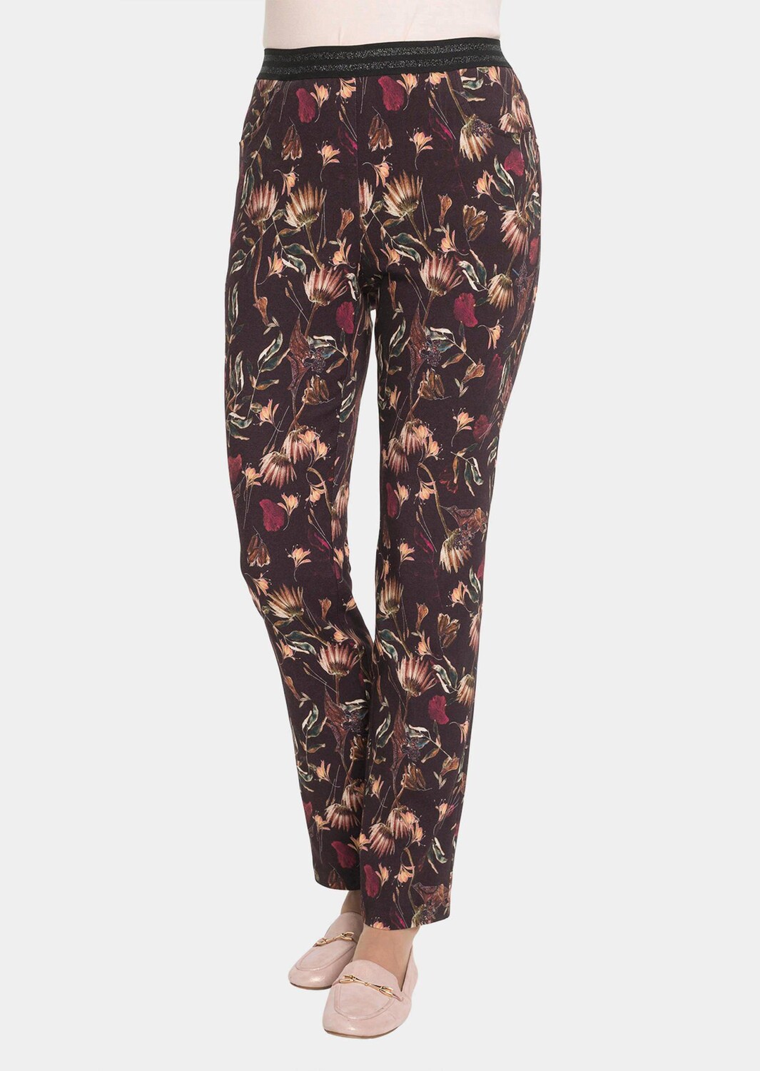 

Брюки GOLDNER Druckhose Louisa, цвет dunkelrot/gemustert