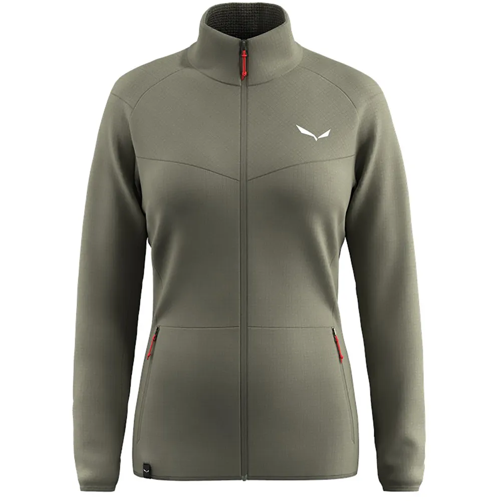 

Флис Salewa Puez Cammino Polarlite full zip, зеленый