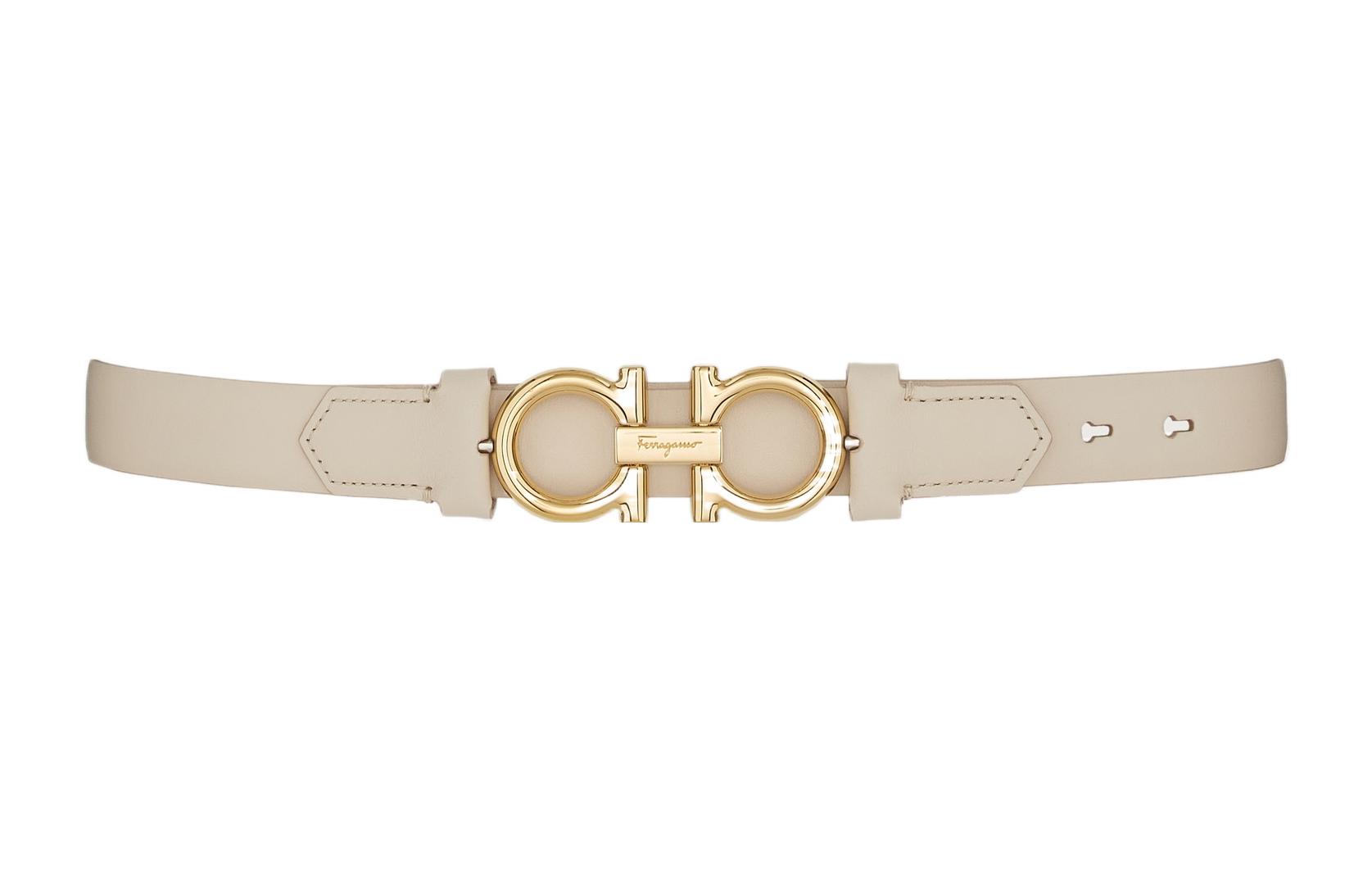

Ferragamo Кожаный ремень женский шириной 2 см, Beige