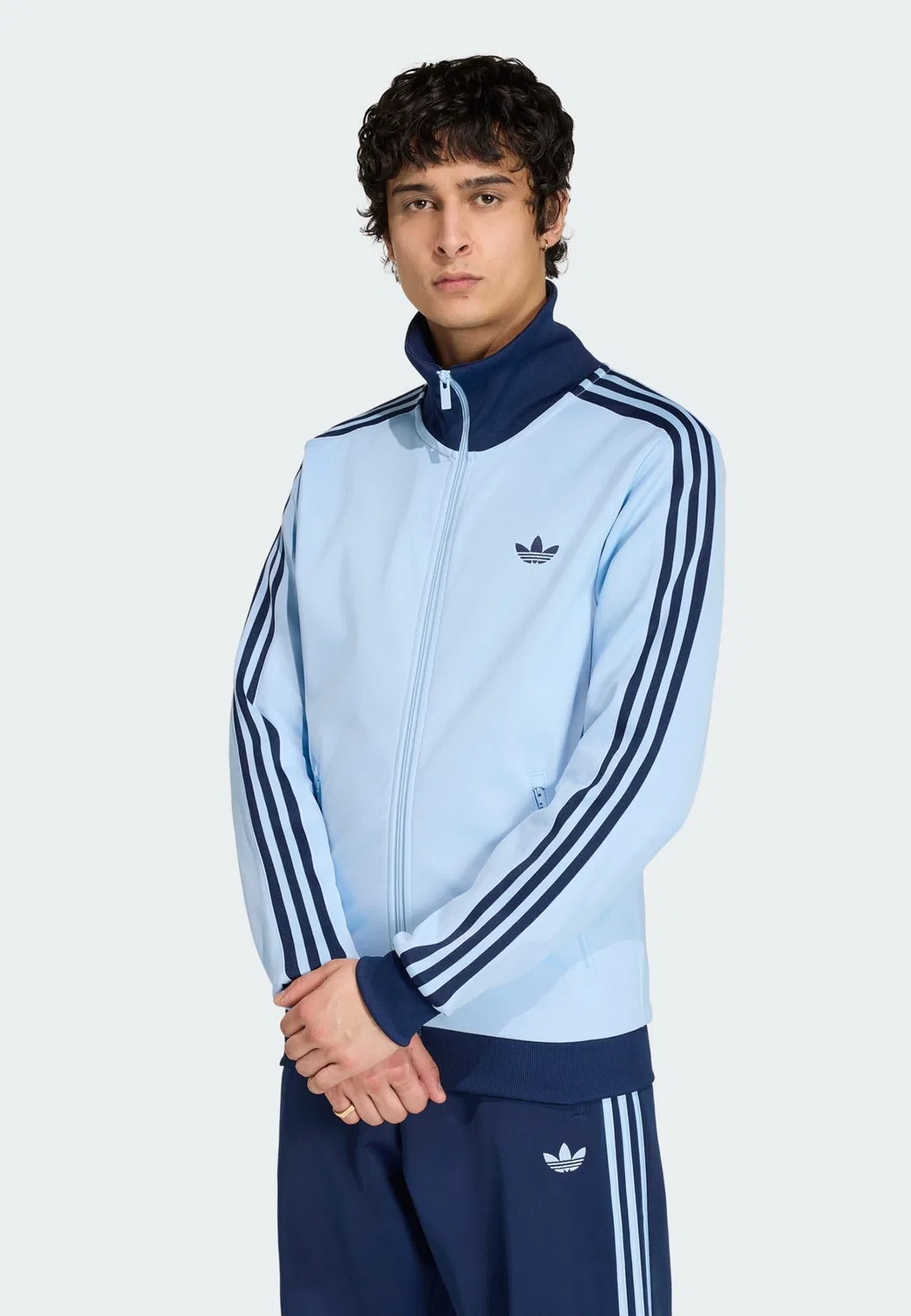 Толстовка на молнии Adidas Originals Classic в цветах Marine Blue и Light Blue — фото 2