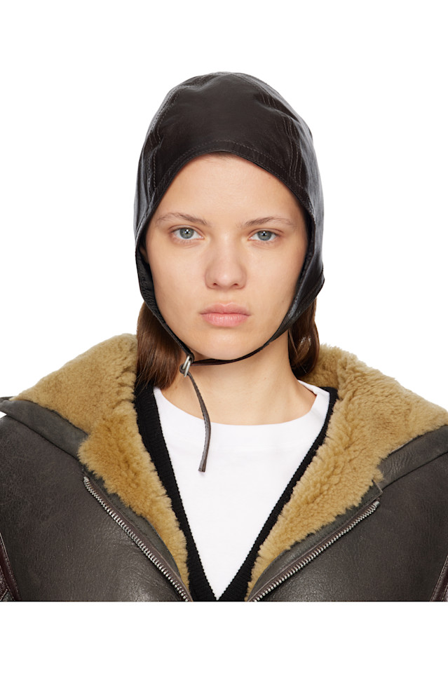 

Шляпа из овечьей кожи Acne Studios, коричневый