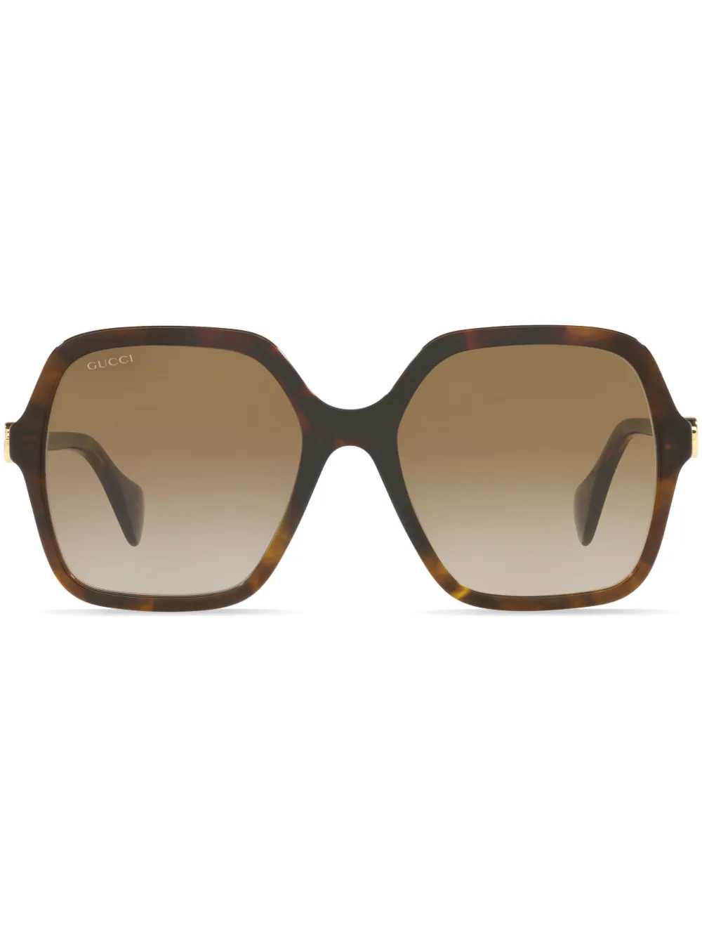 

Солнцезащитные очки в квадратной оправе черепаховой расцветки Gucci Eyewear, коричневый