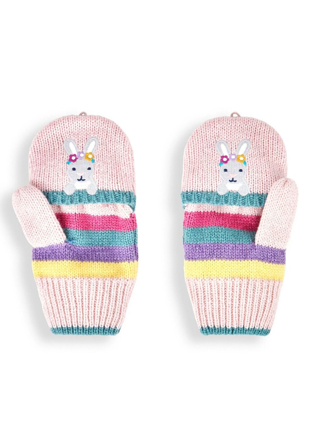 

Перчатки до полупальцев Bunny Striped JoJo Maman Bébé, розовый