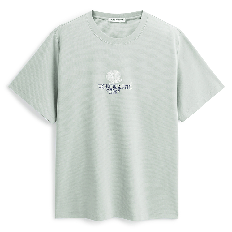 

Футболка мужская с коротким рукавом, охлаждающая, с высокой плотностью нитей и вышивкой PEACEBIRD MEN, mercury зеленый 1