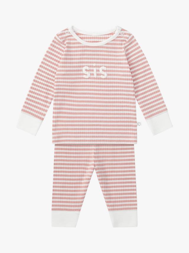 

Детский пижамный комплект Baby Sis с рубчиком MORI, Pink Stripe