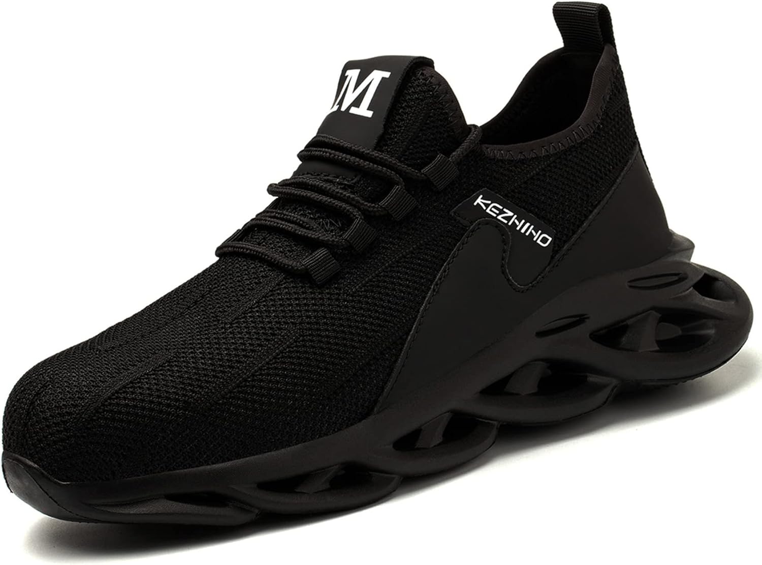 

Ботинки Kezhiho с металлическим носком для мужчин, легкие, удобные, противоскользящие, стойкие к проколам, безопасные, дышащие, прочные строительные и промышленные кроссовки, черный