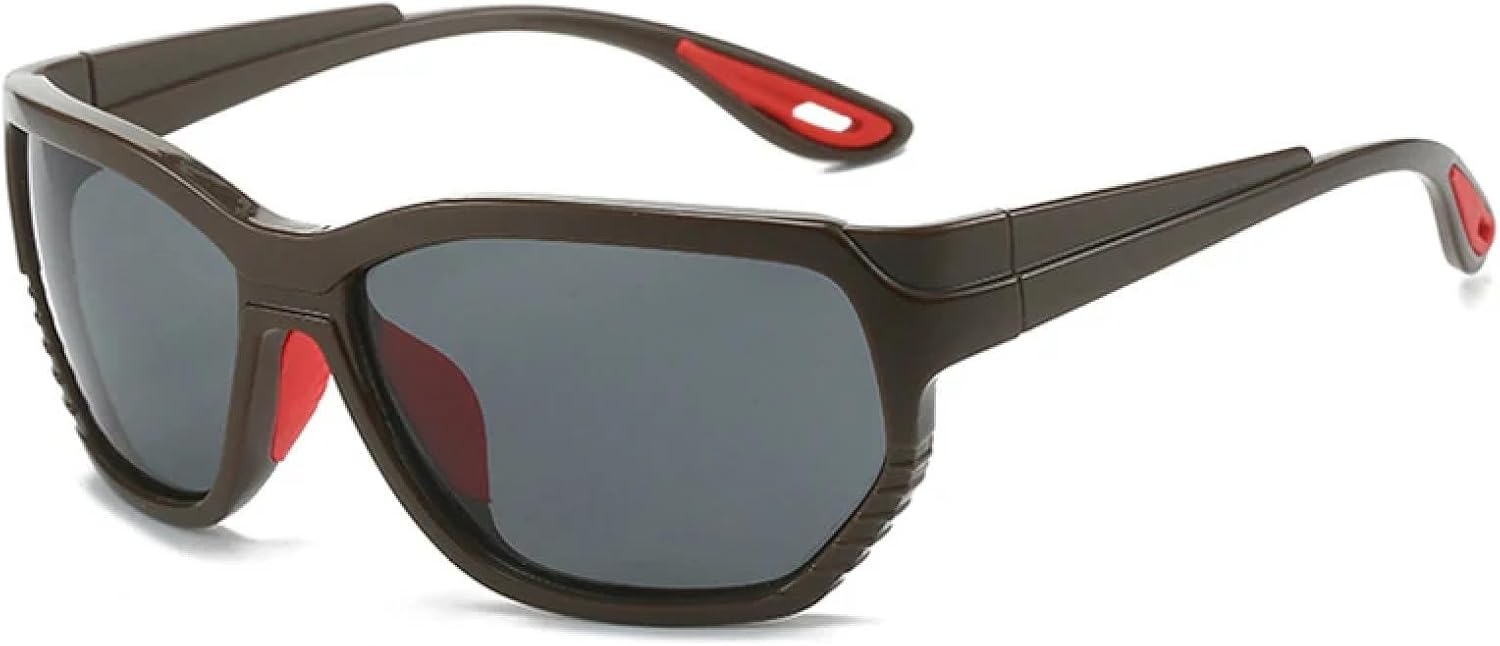 

Винтажные солнцезащитные очки для женщин и мужчин в стиле панк, роскошные, для активного отдыха, спорта, велоспорта, с защитой от УФ-излучения UV400 TKKTLLT, Coffee Gray