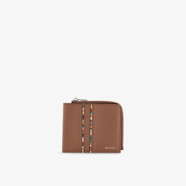

Кошелёк Paul Smith полосатый кожаный, коричневый