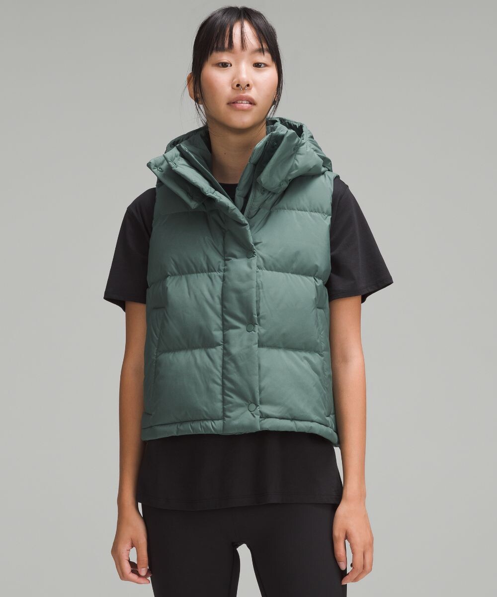 

Укороченный жилет Wunder Puff Lululemon, зеленый