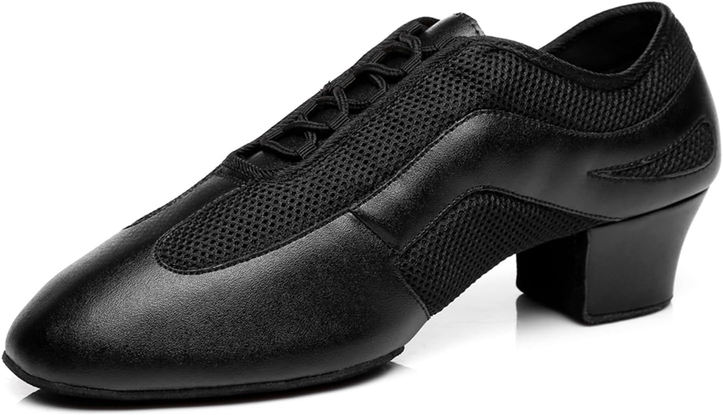 

Мужские кожаные дышащие сетчатые бальные латинские сальса танго вечеринка свадьба тренировочные профессиональные танцевальные туфли Zhcrcfirm, черный