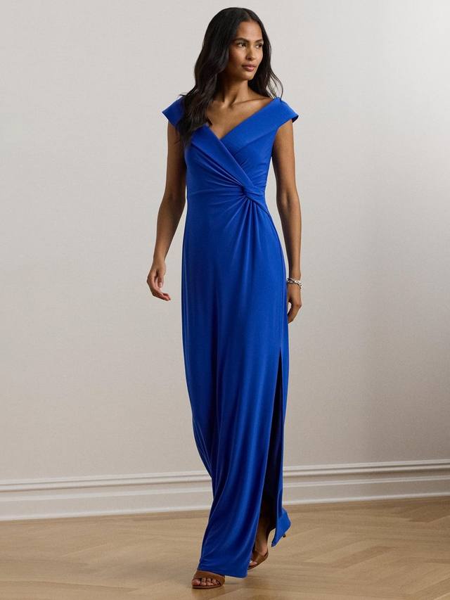 

Платье-колонна из джерси leonidas twist Ralph Lauren, синий