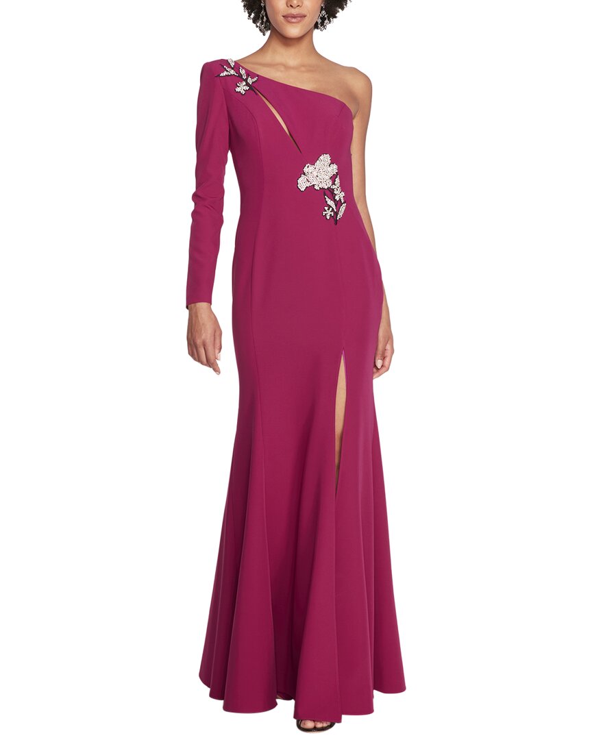 

Платье Marchesa Notte на одно плечо, цвет berry