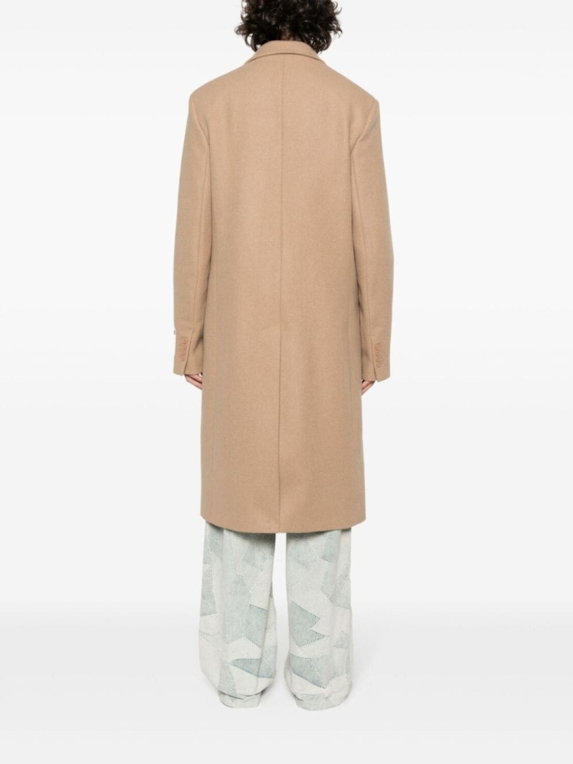 Однобортное пальто из смесовой шерсти Acne Studios, коричневый — фото 4