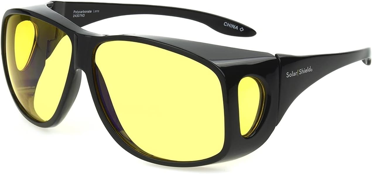 

Очки Dioptics Solar Shield-Classic Polarized Aviator, надеваются поверх солнцезащитных очков, черные/линзы Night Driver, размер MEDIUM - в комплекте чехол, желтые, 62 мм (10600717 MCV), Yellow