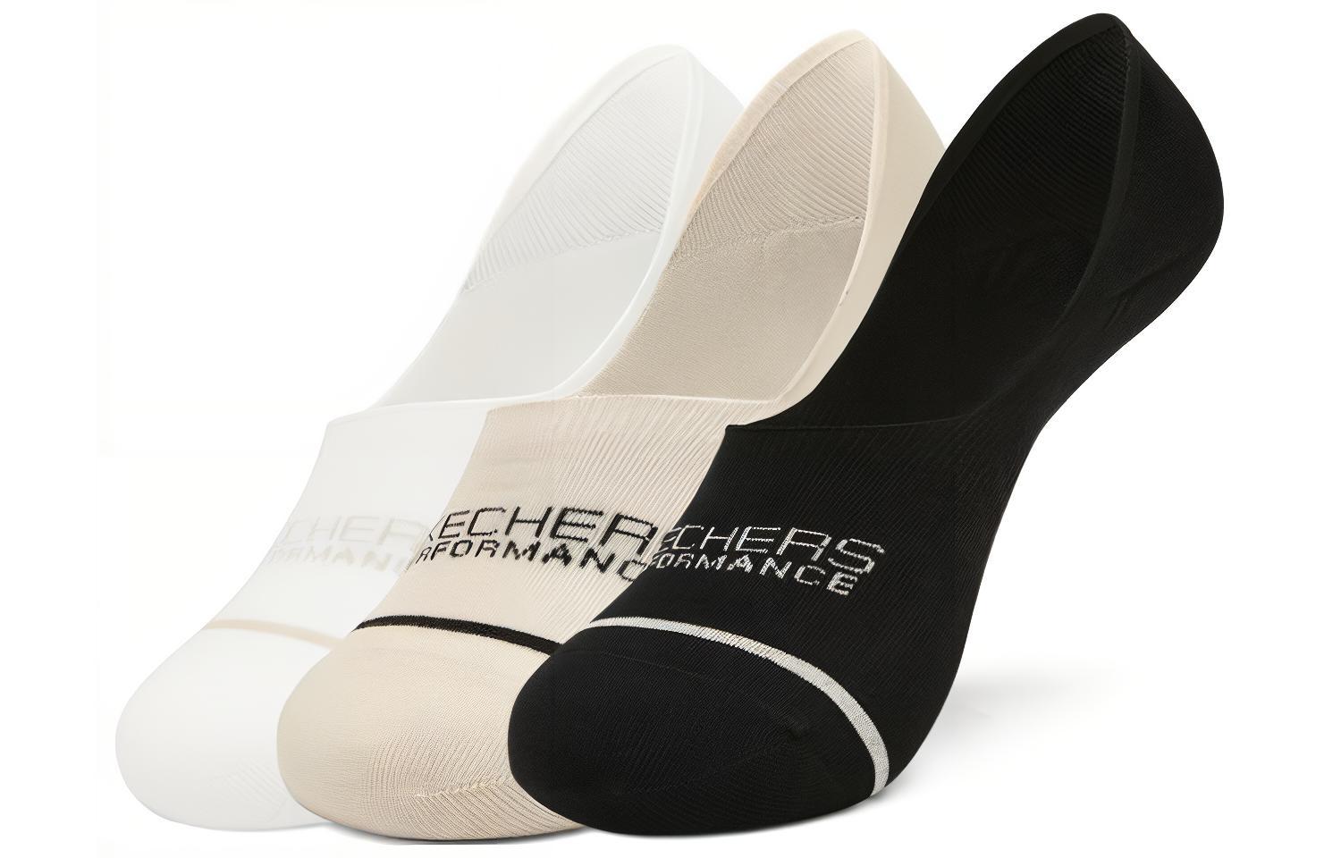 

Носки невидимки унисекс 3 пары Skechers, 3 пары (белый/каменно-коричневый/черный/04BY)