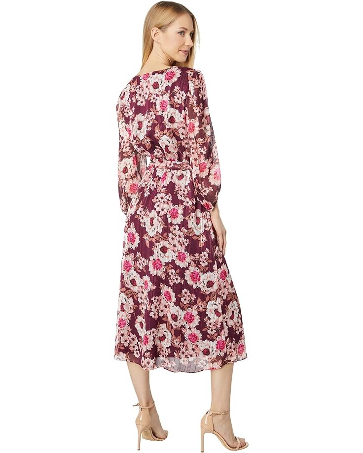 

Платье Anne Klein Floral Print Elastic Waist Dress, цвет Elderberry Combo