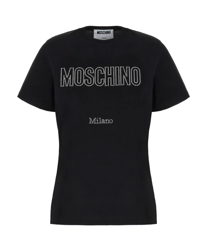 

Повседневная хлопковая футболка для мужчин Moschino, черный