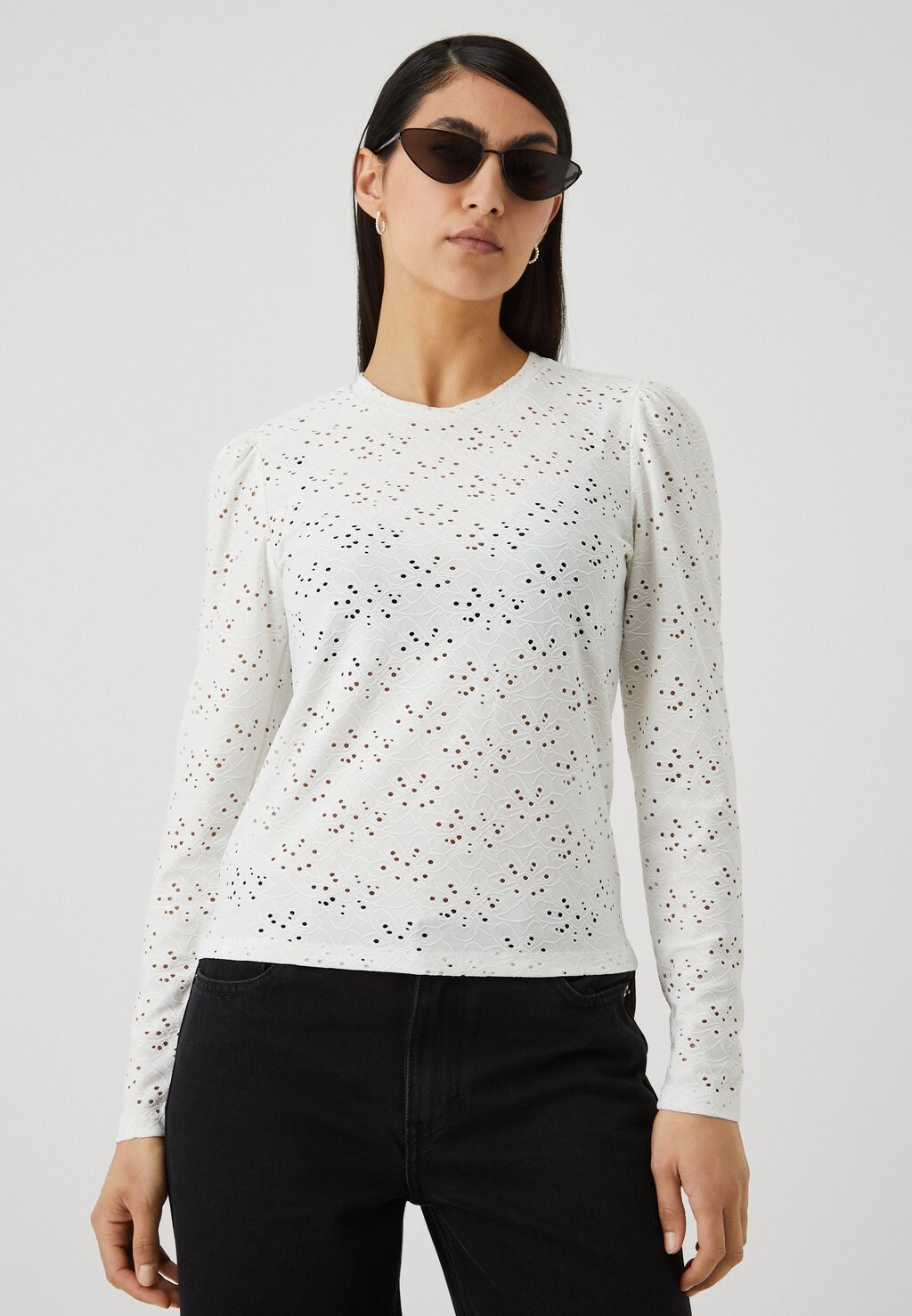 

Футболка с длинным рукавом ONLSMILLA O NECK PUFF ONLY Petite, кремовый