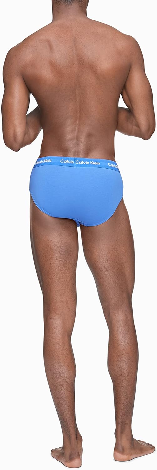 Мужские трусы-слипы Calvin Klein из хлопка и стретча, комплект из 5 пар, 3 Blue Shadow, 2 Cobalt — фото 3