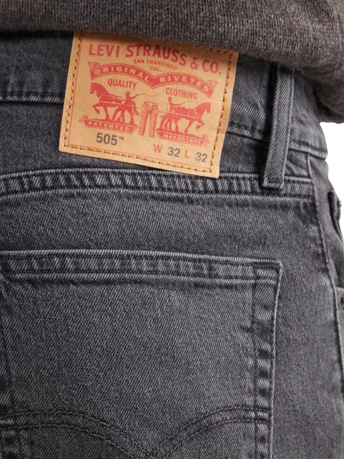Прямые джинсы 505 стандартный Levi S, черный деним — фото 2