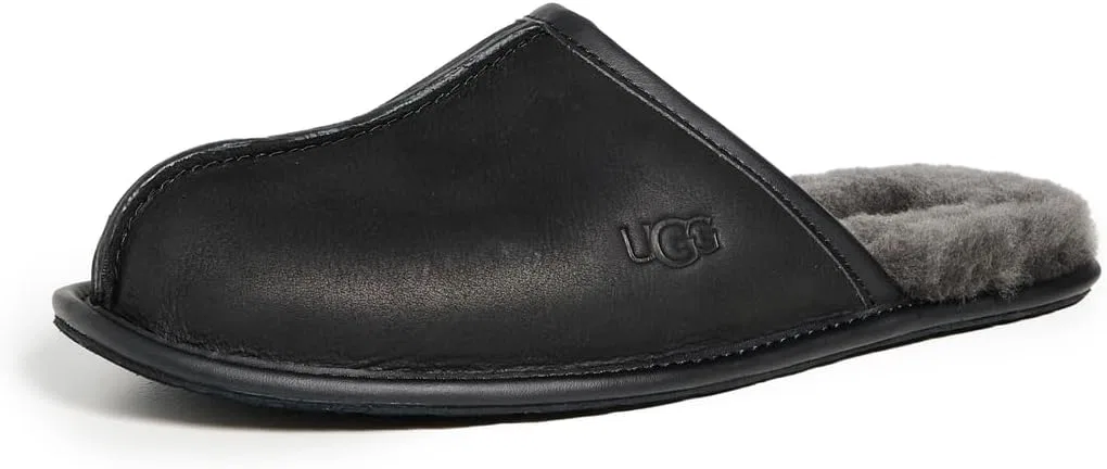 Тапочки мужские UGG, черная кожа