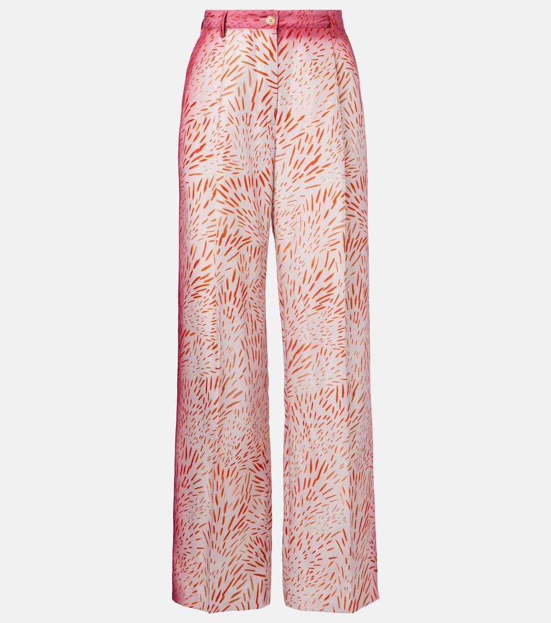

Широкие брюки из печатного шелка Dries Van Noten, Dessin B