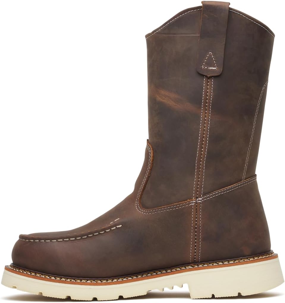Ботинки Thorogood American Heritage - модель 11 с мыском Мок Тоу для мужчин, для промышленного и строительного использования, из прочной кожи, противоскользящие и маслостойкие, Crazy Horse — фото 4
