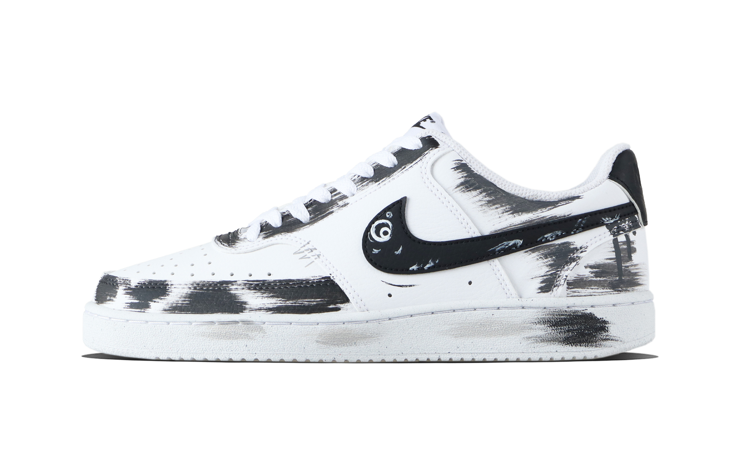 

Nike Court Vision 1 Brush Trajectory Abrasion Resistant Low top Skateboard Shoes Unisex Black