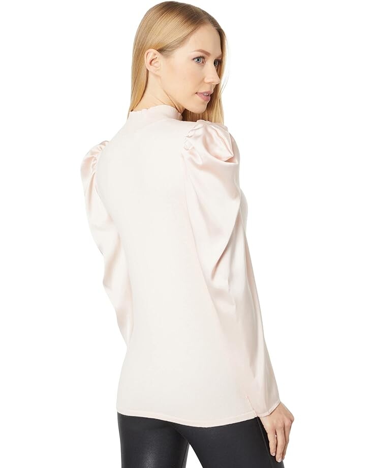 

Свитер H Halston Draped Long Sleeve Mock Neck Pullover Sweater, цвет Rose Dust