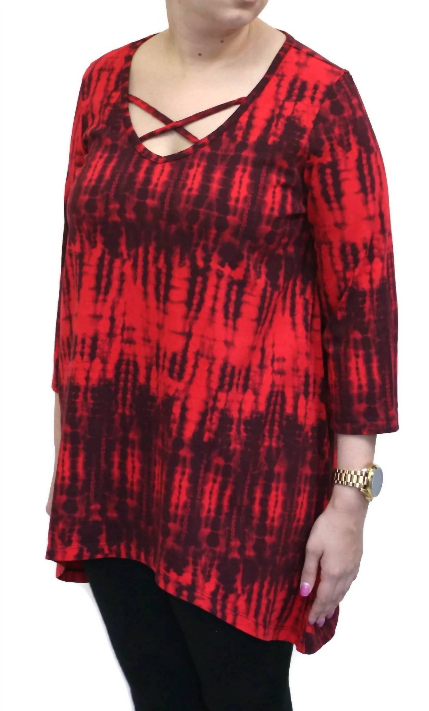 

Высокие волны хлопковый топ с перекрещивающимися бретелями в красном цвете PRAIRIE COTTON