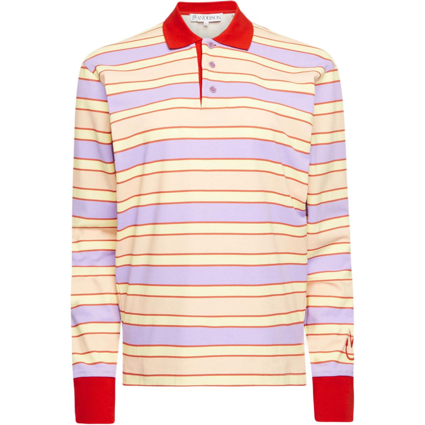 

Поло с контрастной отделкой и полосками JW Anderson, розовый