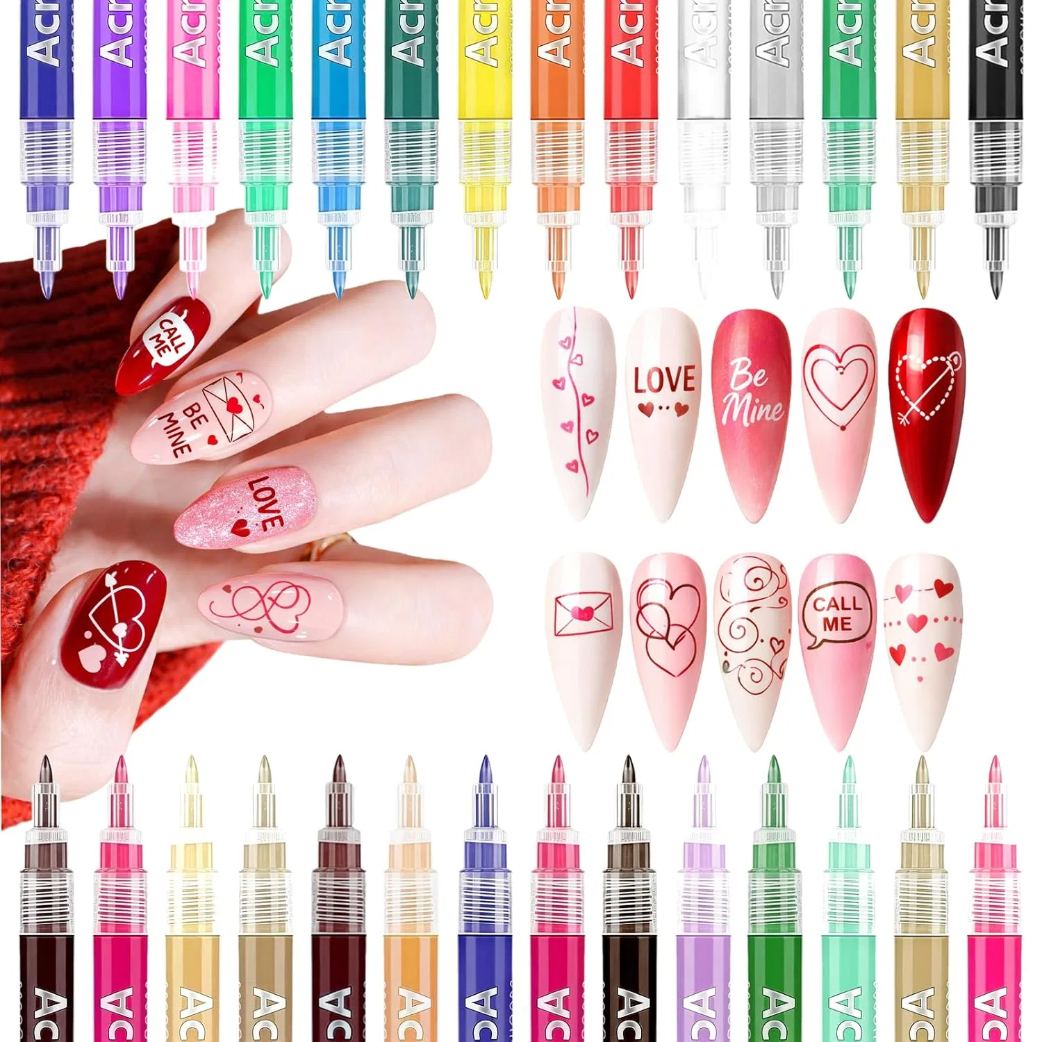 Набор из 28 ручек-маркеров для дизайна ногтей MKNZOME Mknzome, 28 Colours - 0.7 Mm - 041