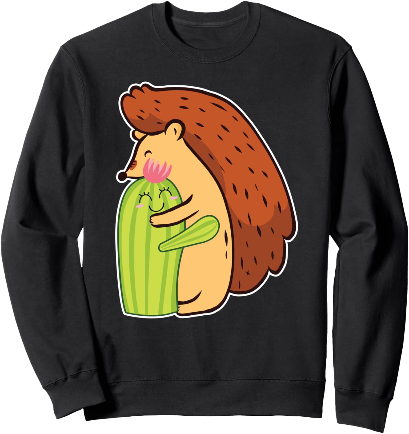 

Милая толстовка с изображением кактуса и ежика Funny Cactus Hd0, черный