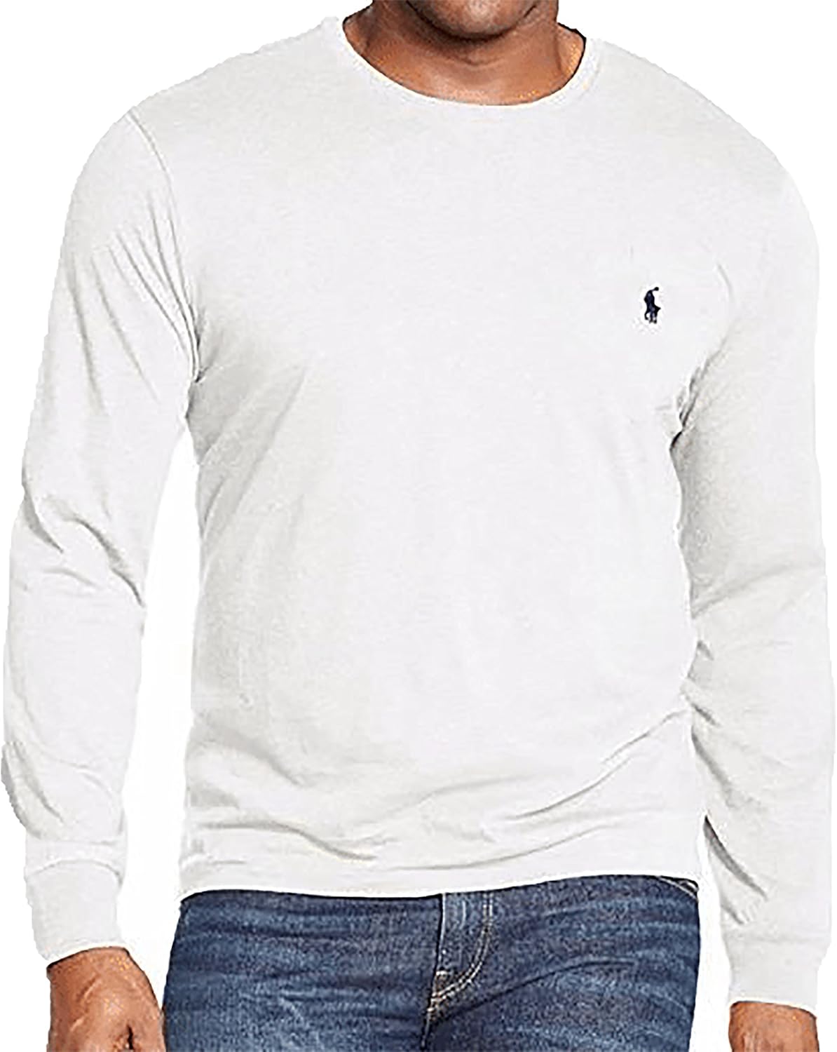 

POLO RALPH LAUREN Мужская футболка с длинным рукавом Classic Fit Soft Touch, White With Navy Pony, Белый, POLO RALPH LAUREN Мужская футболка с длинным рукавом Classic Fit Soft Touch, White With Navy Pony