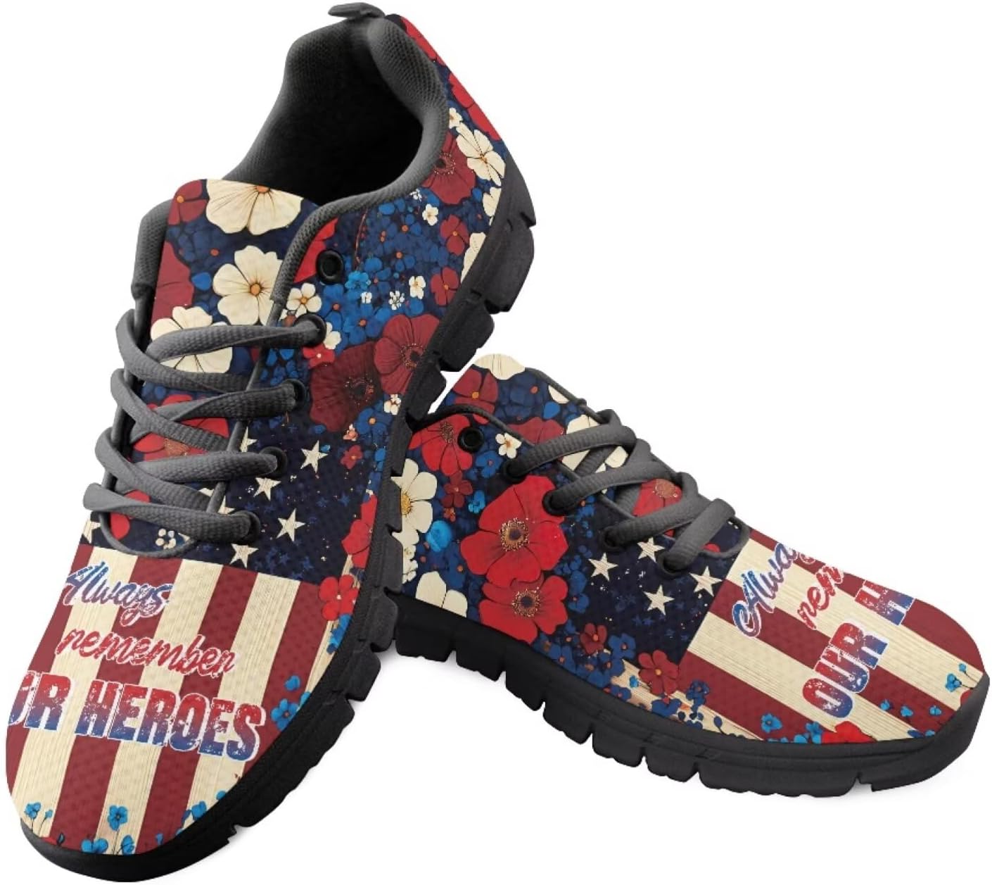 

Кроссовки с американским флагом для мужчин и женщин, кеды, для бега, прогулок и тенниса на День независимости, 4 июля Getelinseng, American Flag Blossom