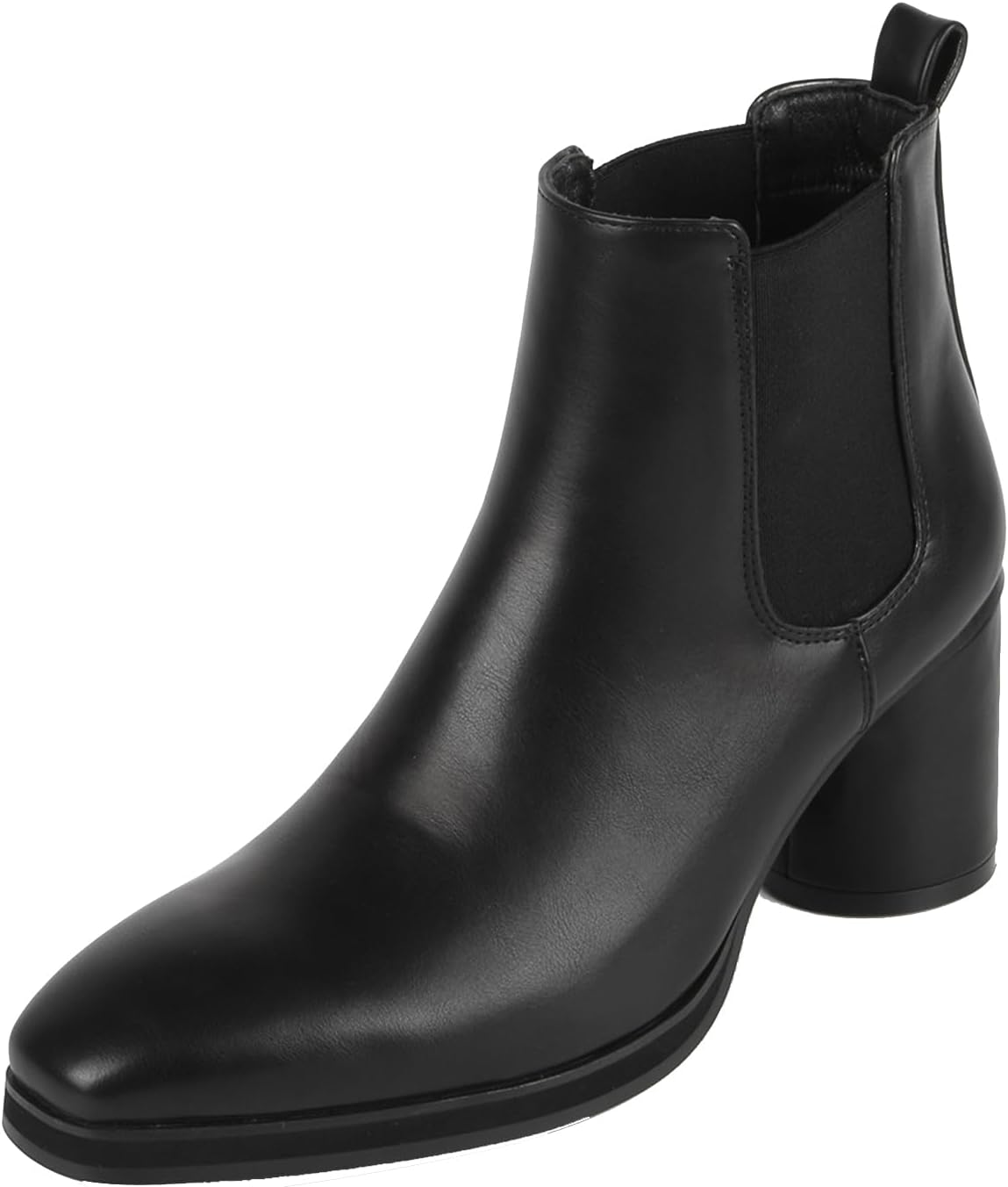 

Мужские кожаные челси TZNBGGE с массивным каблуком, квадратным носком, классическим комфортом, на толстой подошве, увеличивающей рост, деловые короткие ботинки на вечеринку или свадьбу, черный